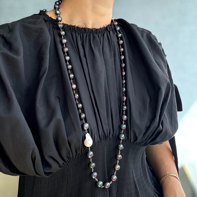 ブラックパールロングネックレス | La Soeur