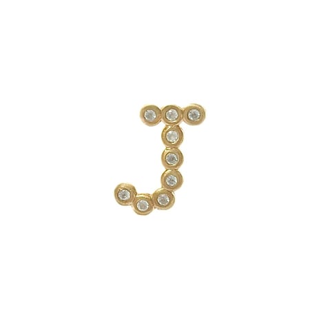 トパーズイニシャルピアス(片耳販売)