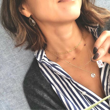 ペアシェイプピアス／L  (スモーキークォーツ)  ※eclat×La Soeur コラボ商品