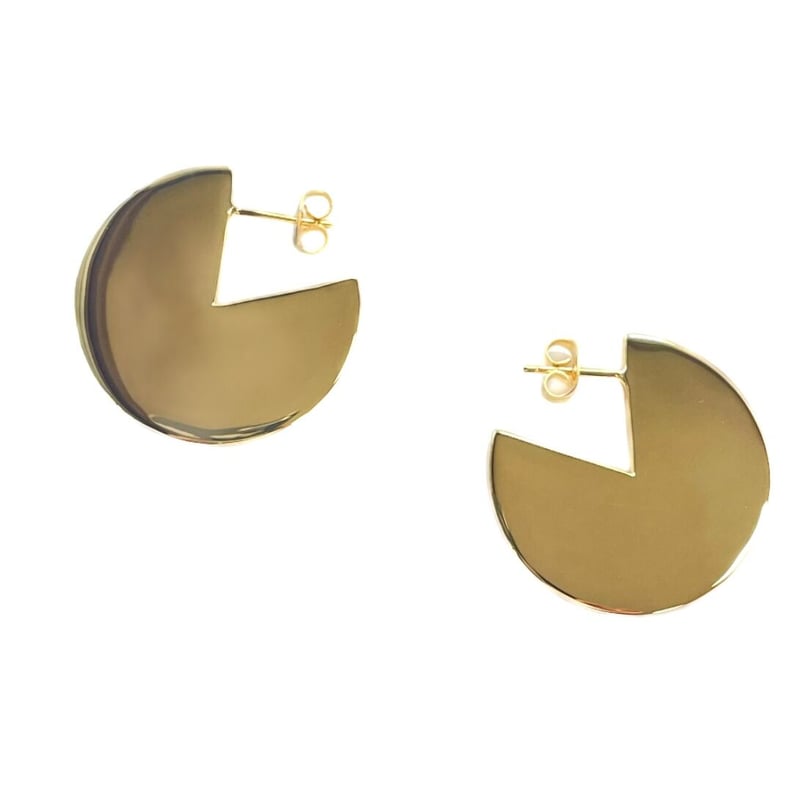 Ete ディスクピアス（ゴールド・ミルクティーカラー／シルバー