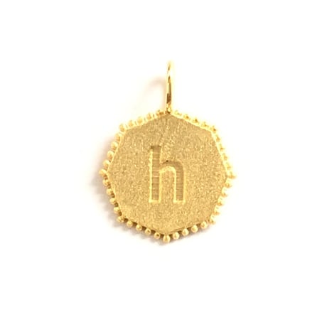 ペンダントトップ　オクタゴン(イニシャル「 h 」)