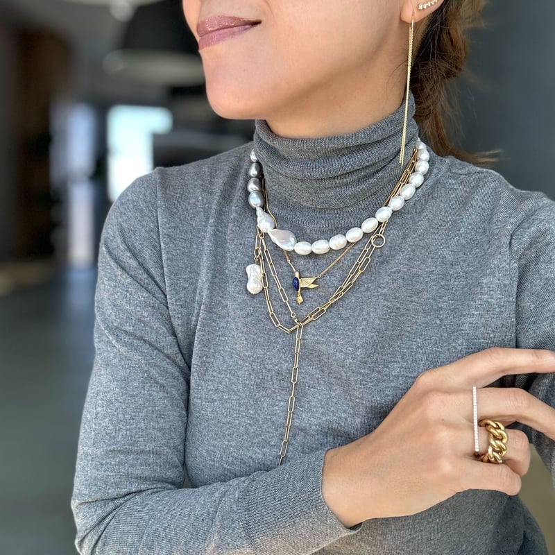 健康アクセサリー hugunz HearT II BEAMS HEART（ビームス ハート）2連 チェーン ネックレス