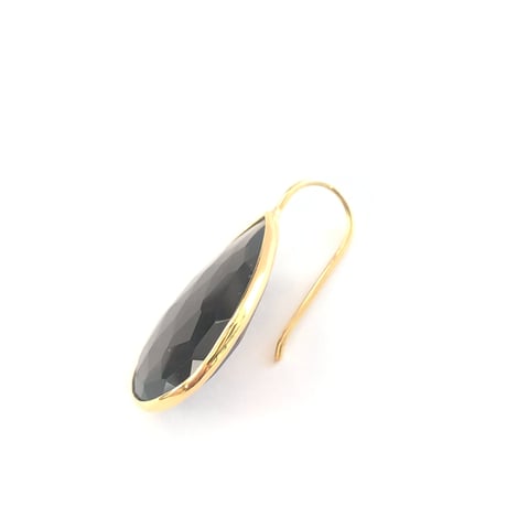 ペアシェイプピアス／L  (スモーキークォーツ)  ※eclat×La Soeur コラボ商品
