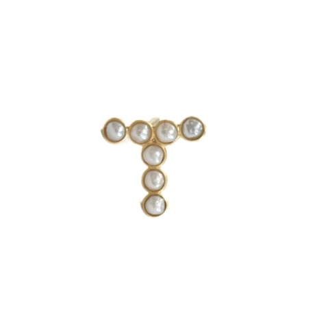 パールイニシャルピアス/ハートピアス(片耳販売)