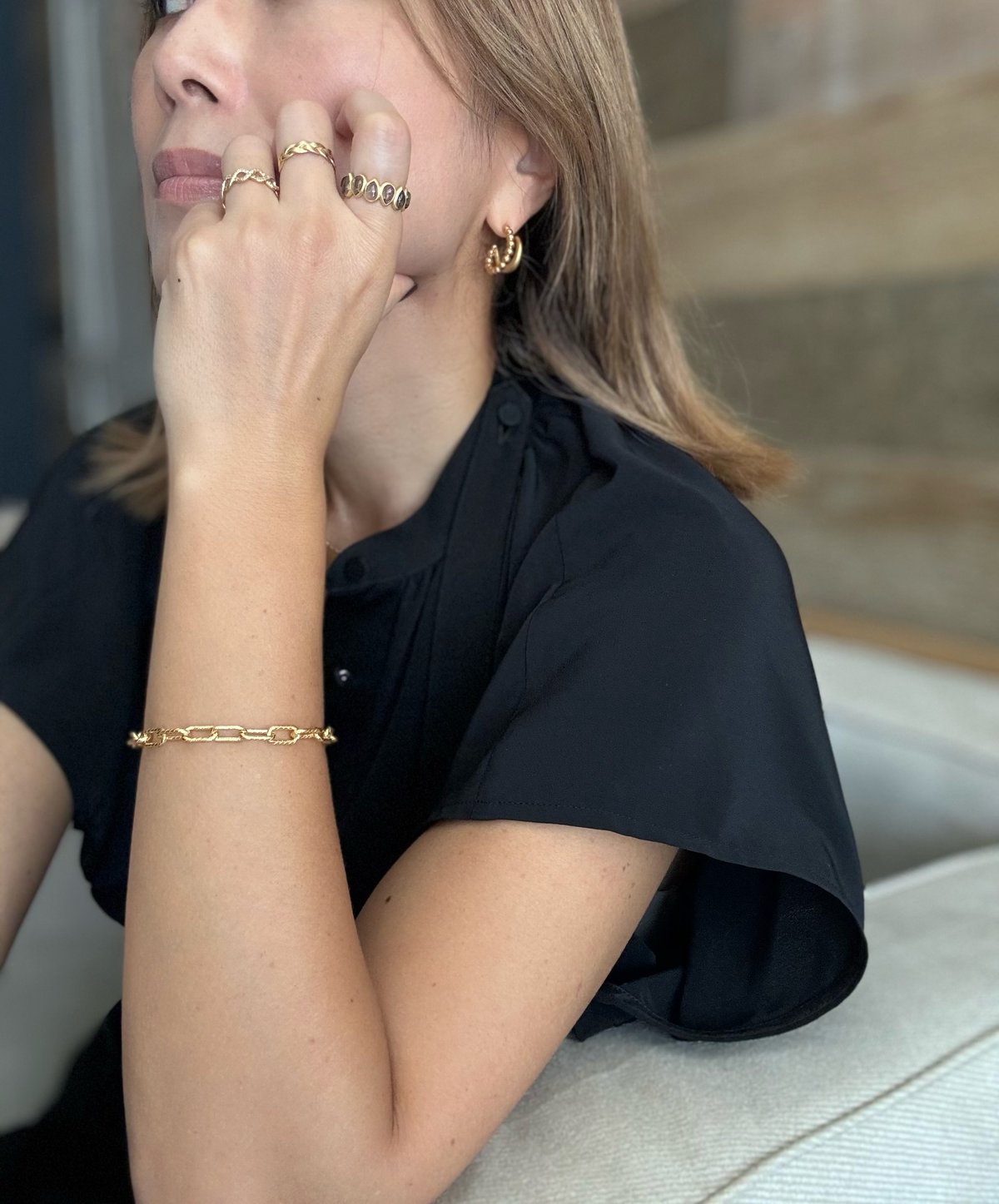 チャンキーデザインチェーンブレスレット | La Soeur