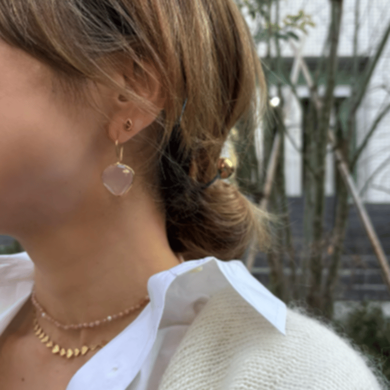 オリーブさま売約済み フックピアス〈Bouquet・ロウバイ・盛り