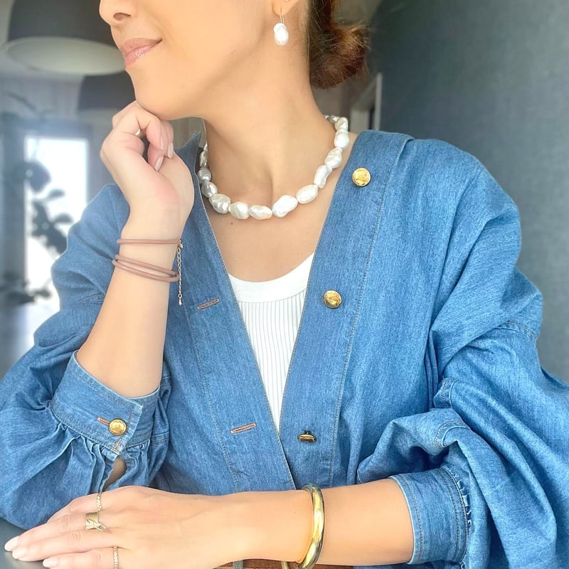 バロックパールピアス/M(K10) | La Soeur