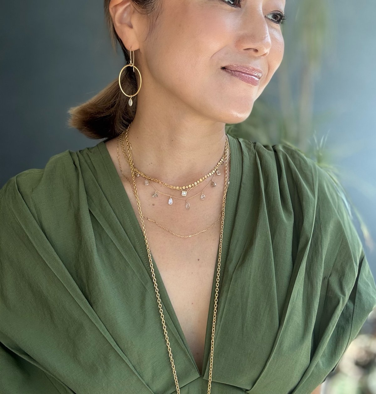 ムーンストーンフープピアス | La Soeur