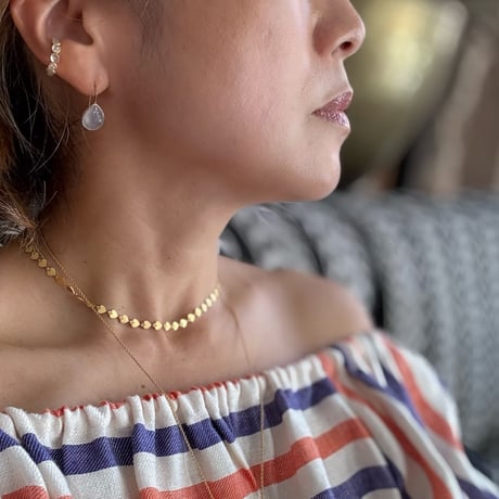ペアシェイプピアス(ローズクォーツ)