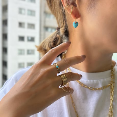 ストーンフックチェーンピアス