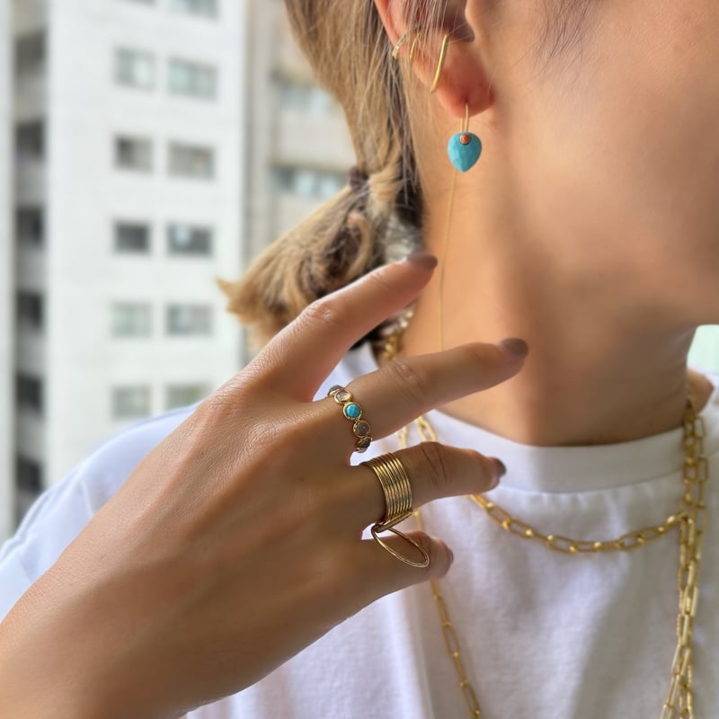 La Soeur ターコイズ ピアス(両耳用) LA SOEUR＜ラ スール＞ ピアス （グリーンアメシスト×ハウライト