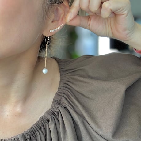 ボールフックパールピアス