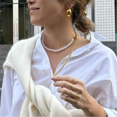 Ete パールボールロングチェーンネックレス　※オンラインショップ限定商品