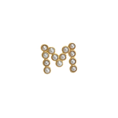 パールイニシャルピアス/ハートピアス(片耳販売)