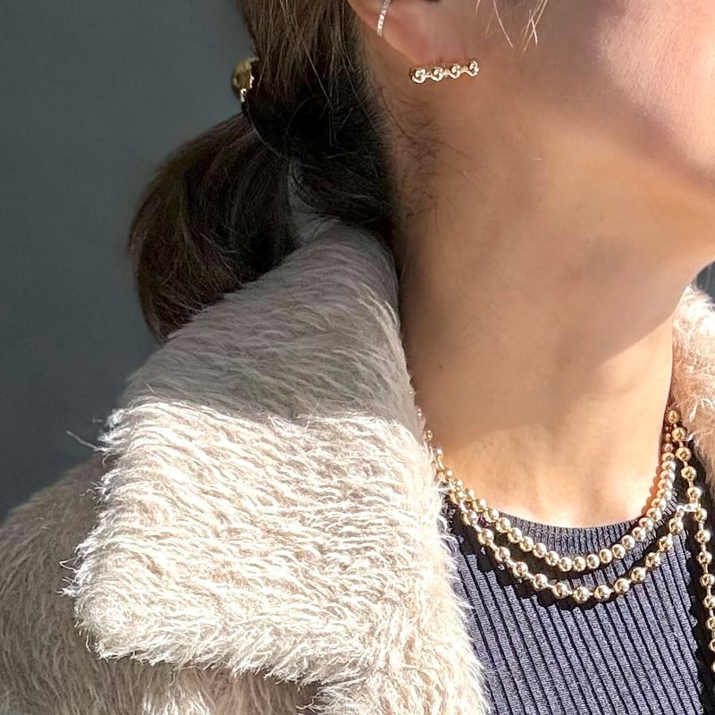 Ete コンビカラーボールロングチェーンネックレス／S ※オンライン