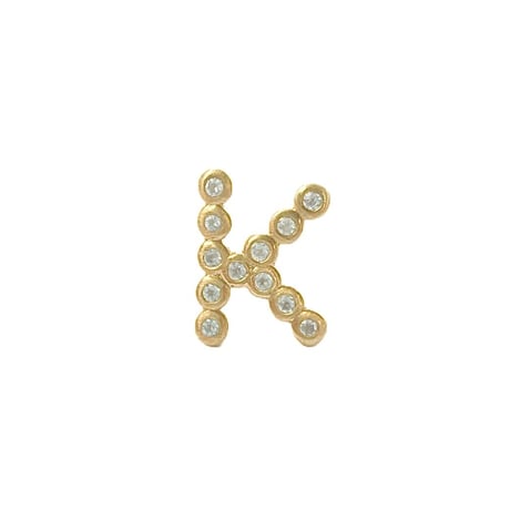 トパーズイニシャルピアス(片耳販売)
