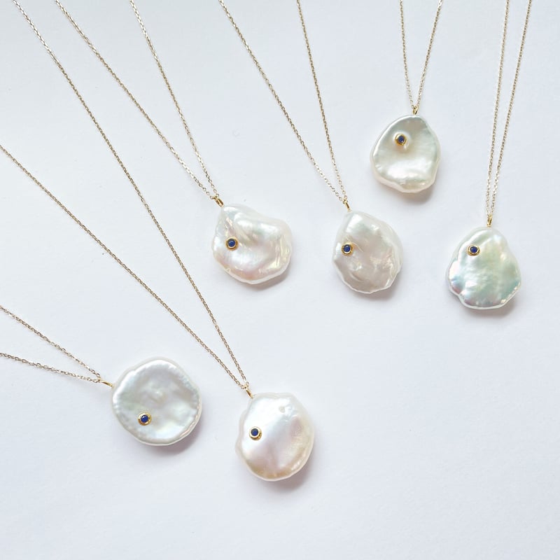 くもりちゃん】K10 日本産あこや貝 ケシパール ネックレス アコヤ