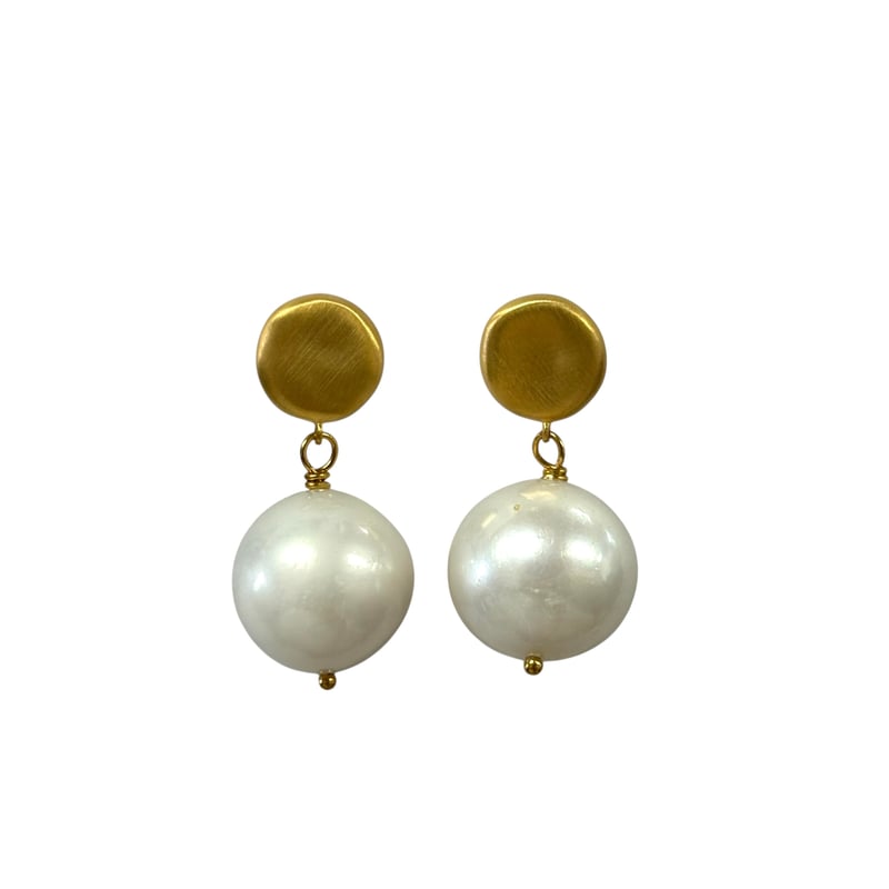 パールドットピアス(ブラック／ホワイト) | La Soeur