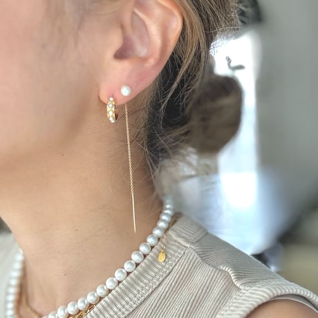 パールフープピアス