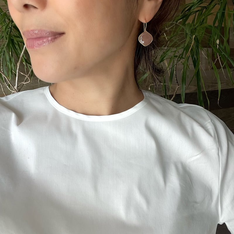 LA SOEUR ピアス ピーチムーンストーン ドラゴンスケールパールピアス