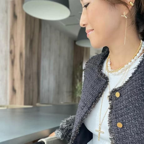トパーズイニシャルピアス(片耳販売)