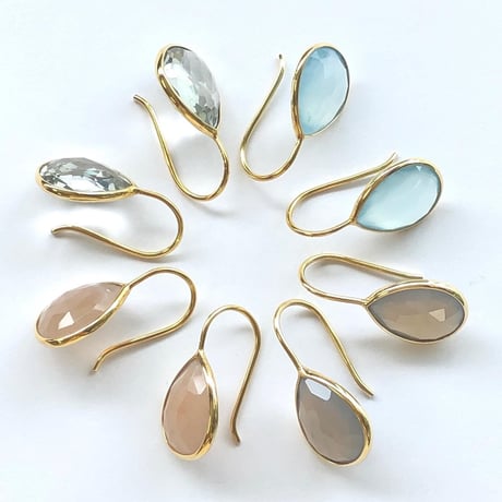 ペアシェイプピアス(ローズクォーツ)