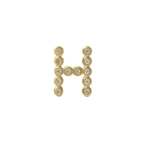 トパーズイニシャルピアス(片耳販売)