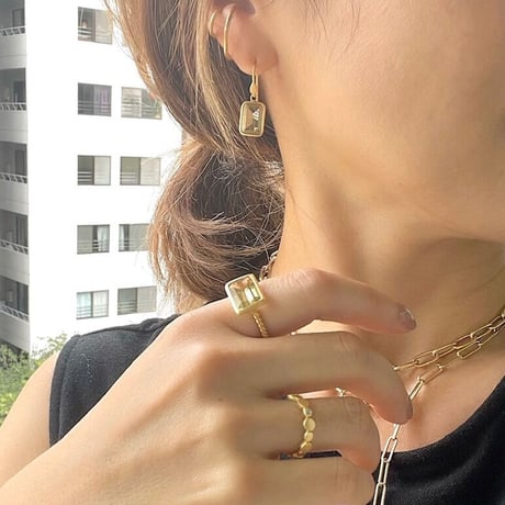 レクタングルドロップピアス
