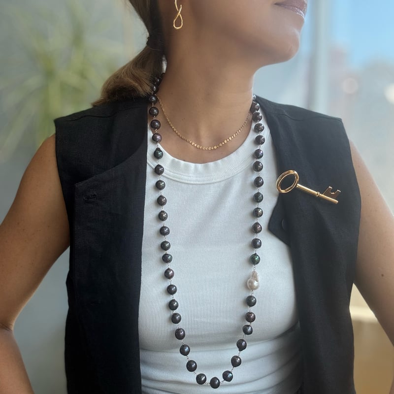 ブラックパールロングネックレス | La Soeur