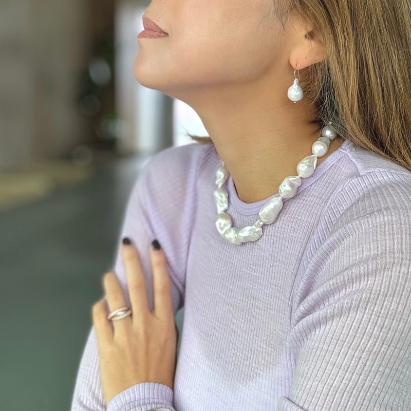 バロックパールピアス/M(K10) | La Soeur バロックパールピアス/M(K10) | La Soeur