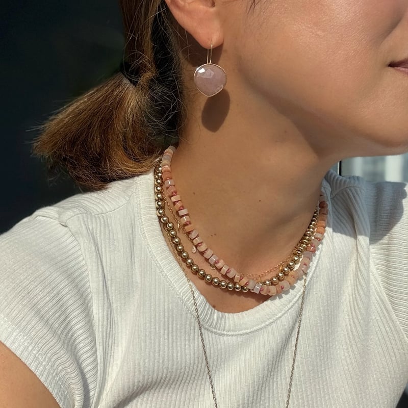 ハートシェイプピアス/L(ローズクォーツ) | La Soeur ハートシェイプピアス/L(ローズクォーツ) | La Soeur