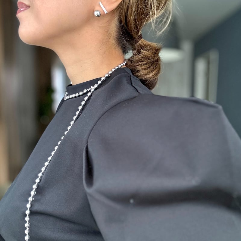 Ete コンビカラーボールロングチェーンネックレス／S ※オンライン