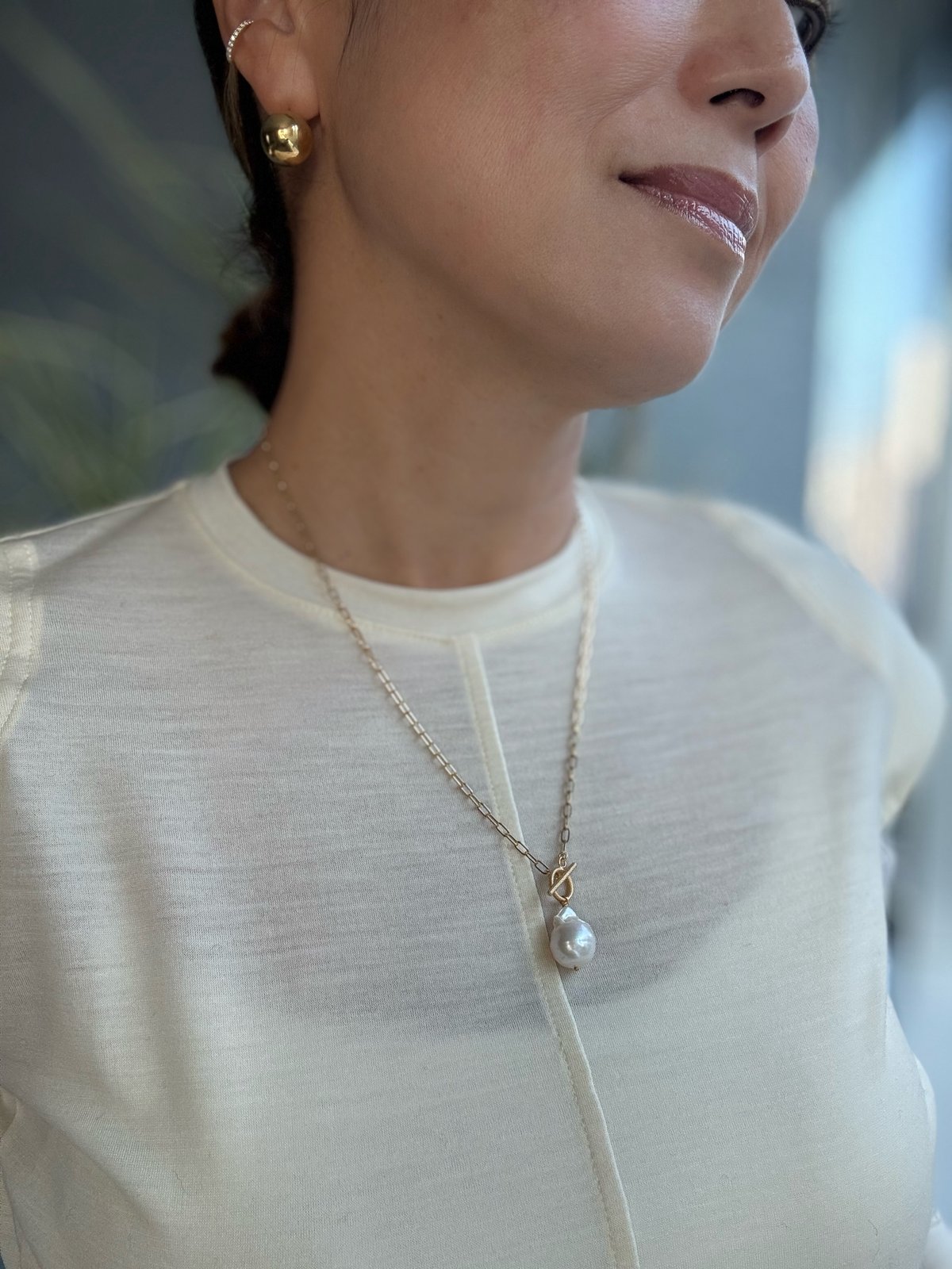 バロックパールチェーンネックレス | La Soeur