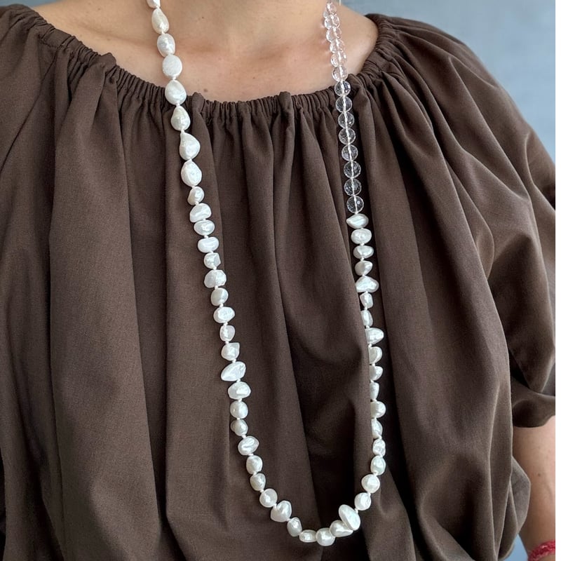 完売品！【eL+1】stone long necklace ブラック おねさん eL+1】stone long necklace シルバー おねさん - メルカリ