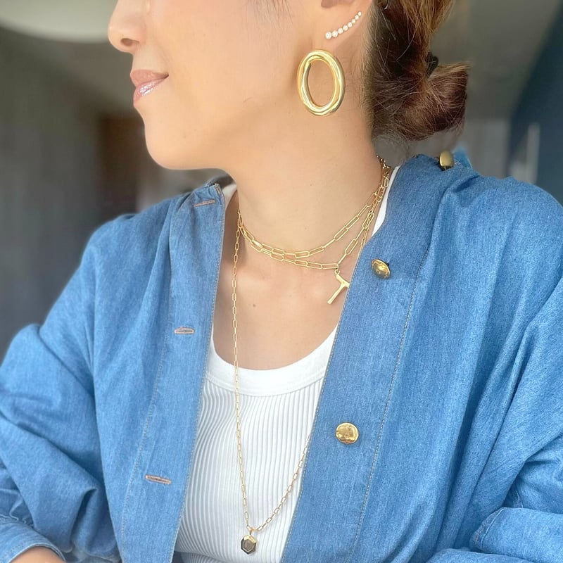 ete K10 アメリカンピアス　ピンクゴールド 交差デザイン ete K10 アメリカンピアス ピンクゴールド 交差デザイン