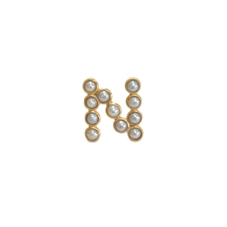 パールイニシャルピアス/ハートピアス(片耳販売)