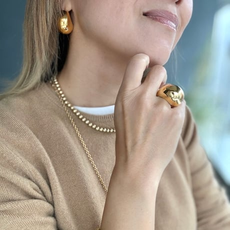 Ete　チャンキードロップリング(ゴールド／シルバー)　※オンラインショップ限定商品