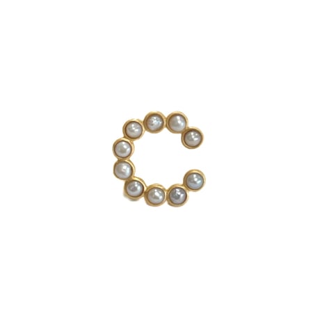 パールイニシャルピアス/ハートピアス(片耳販売)