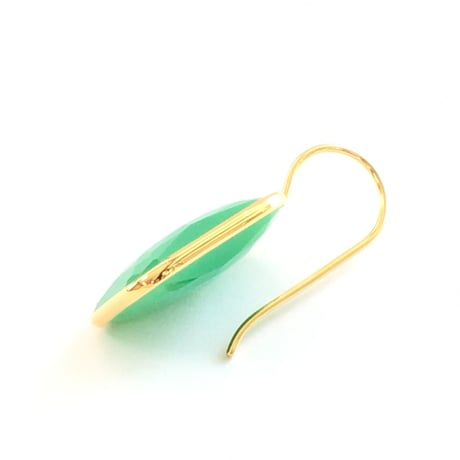 レクタングルピアス／L(クリソプレーズカルセドニー)