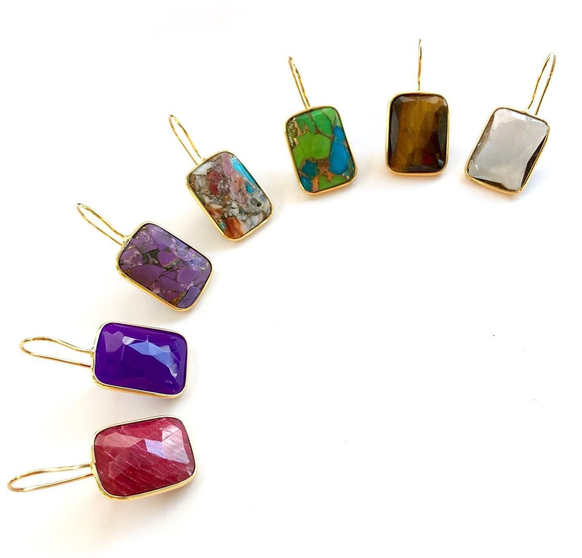 ラスールLレクタングルピアス(ホワイトカルセドニー) LA SOEUR＜ラ スール＞バーニーズ ニューヨーク限定ピアス