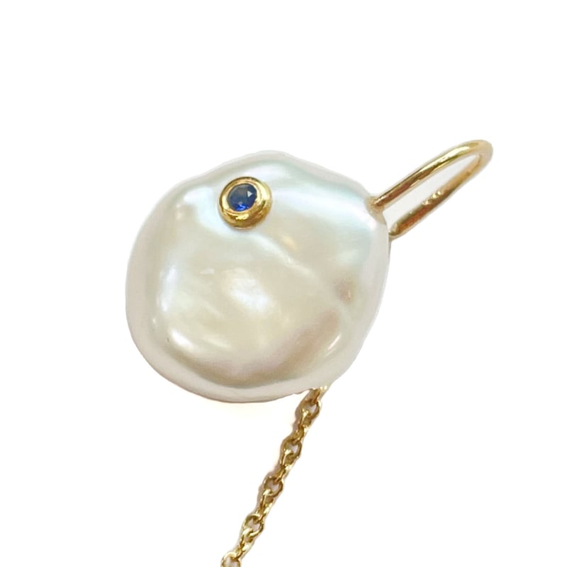 ケシパールピアス(K10)（エメラルド／サファイア） | La Soeur