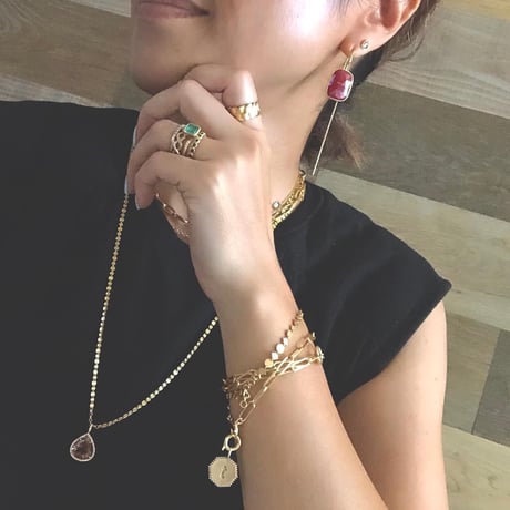 レクタングルピアス／L(ブラックオニキス)