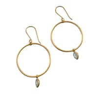 ペアシェイプピアス(シーブルーカルセドニー) | La Soeur