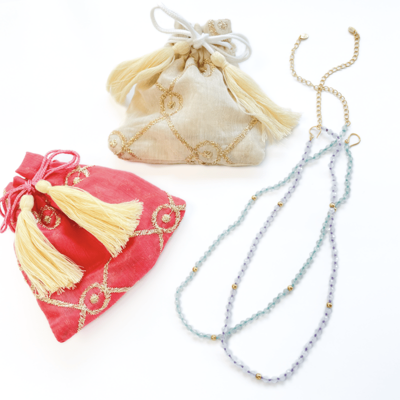 チャリティー】天然石ビーズ＋ゴールドパーツ 2WAYネックレス | La Soeur