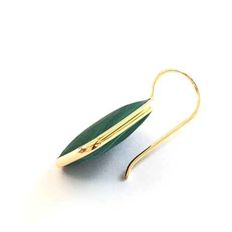 レクタングルピアス／L(マラカイト)