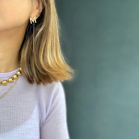 パールイニシャルピアス/ハートピアス(片耳販売)