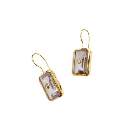 レクタングルファセットカットピアス