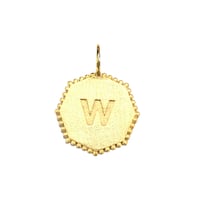 イニシャルペンダントトップ　オクタゴン(イニシャル「 ｗ」)