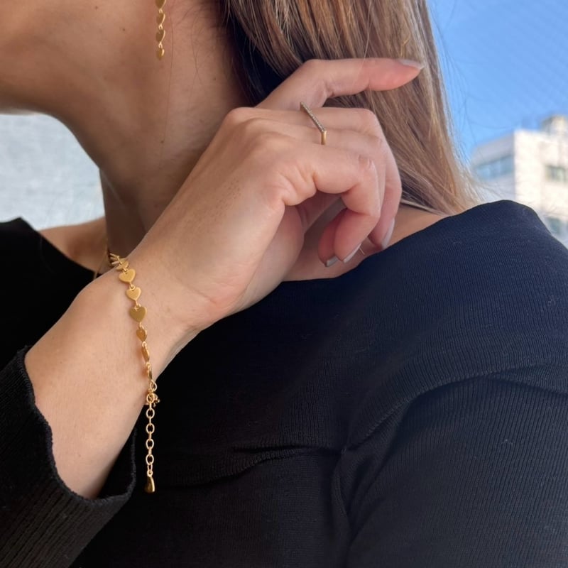 ハートプレートピアス | La Soeur