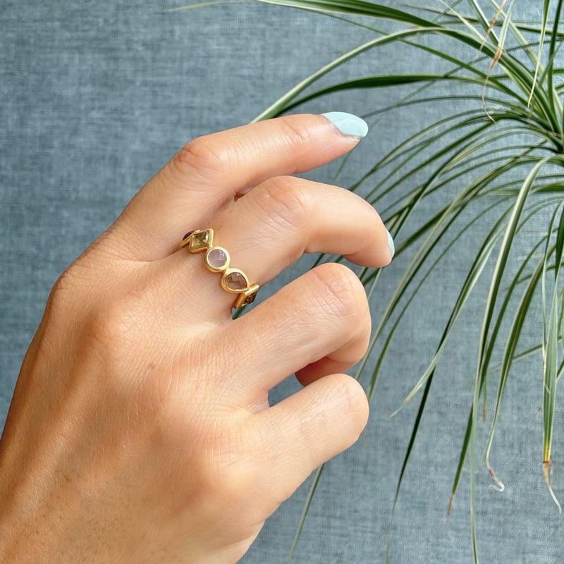 マルチシェイプエタニティリング(グレー／ピンク) | La Soeur